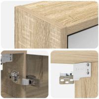 Produktbild för Badrumsspegelskåp Sonoma-ek 73,5 x 16 x 62,5 cm Konstruerat trä