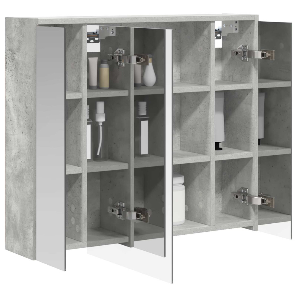 Produktbild för Badrumsspegelskåp Betonggrå 73,5 x 16 x 62,5 cm Konstruerat trä