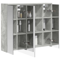 Produktbild för Badrumsspegelskåp Betonggrå 73,5 x 16 x 62,5 cm Konstruerat trä