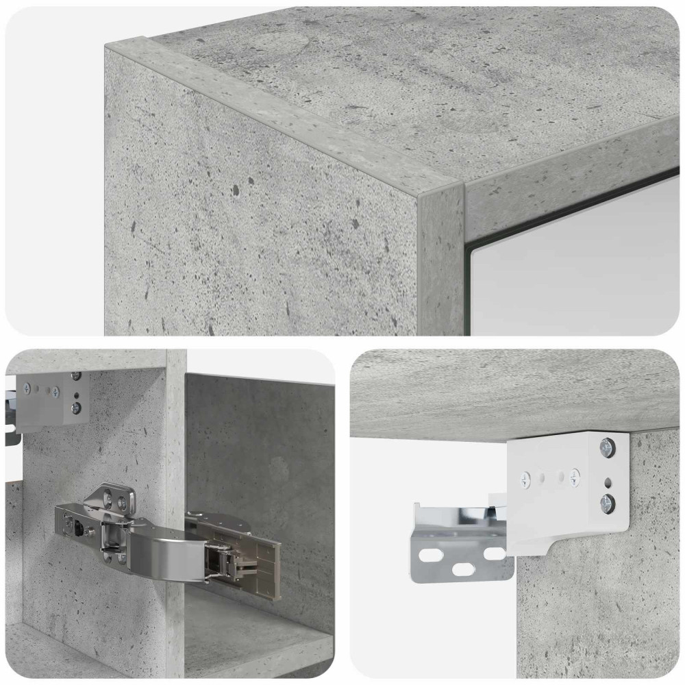 Produktbild för Badrumsspegelskåp Betonggrå 73,5 x 16 x 62,5 cm Konstruerat trä