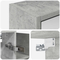 Produktbild för Badrumsspegelskåp Betonggrå 73,5 x 16 x 62,5 cm Konstruerat trä