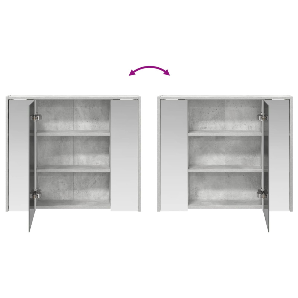Produktbild för Badrumsspegelskåp Betonggrå 73,5 x 16 x 62,5 cm Konstruerat trä