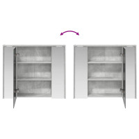 Produktbild för Badrumsspegelskåp Betonggrå 73,5 x 16 x 62,5 cm Konstruerat trä