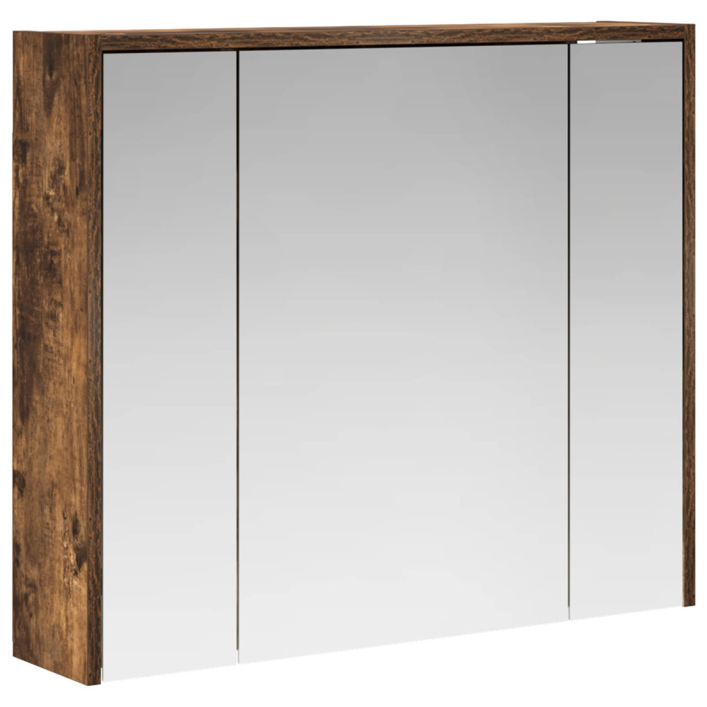 Produktbild för Badrumsspegelskåp Rökt ek 73,5 x 16 x 62,5 cm Konstruerat trä