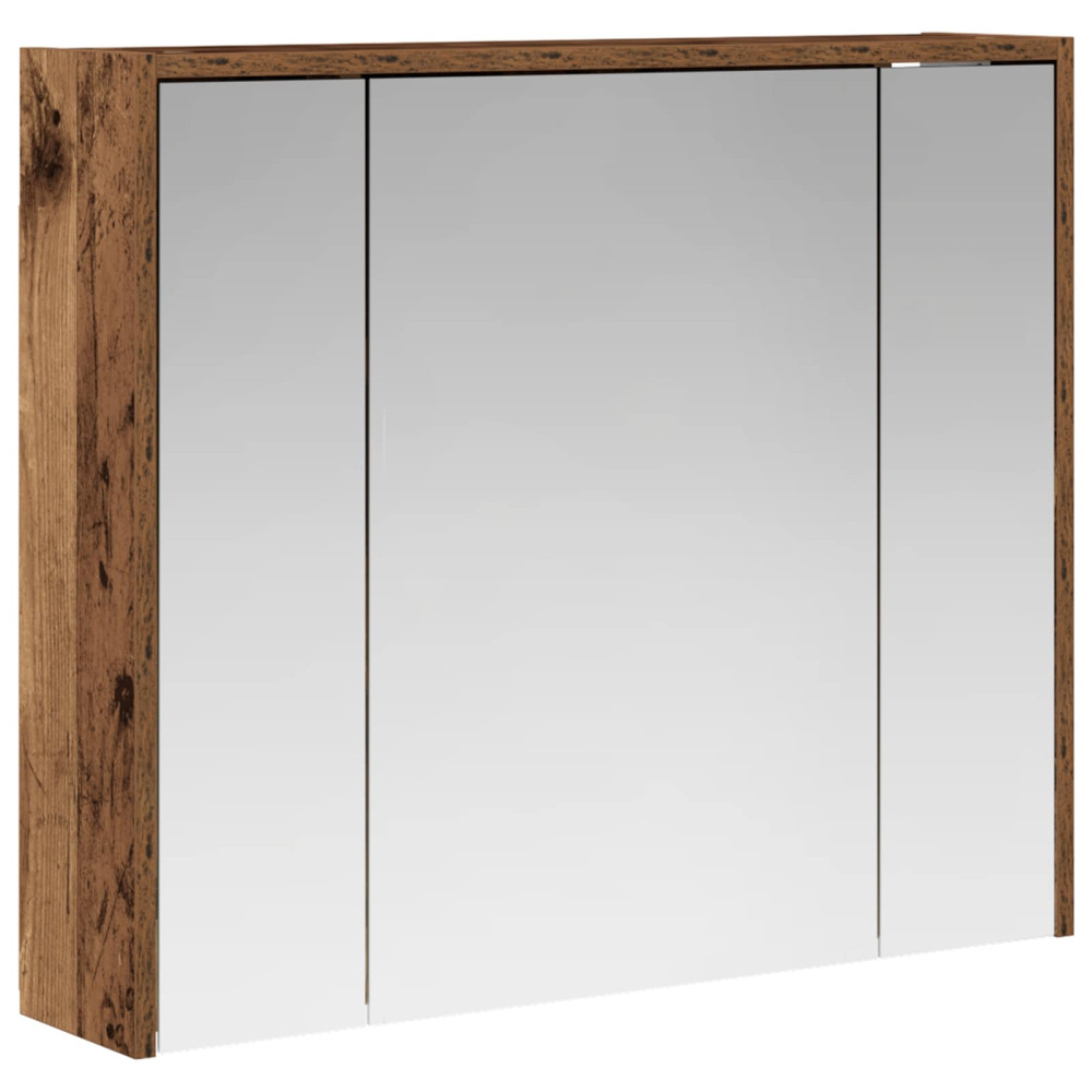 Produktbild för Badrumsspegelskåp Gammalt trä 73,5 x 16 x 62,5 cm
