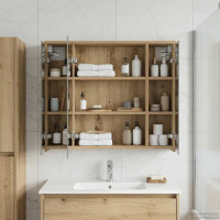 Produktbild för Badrumsspegelskåp Artisan Ek 73,5 x 16 x 62,5 cm