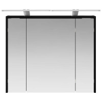Produktbild för Badrumsspegelskåp Svart Ek 73,5 x 16 x 62,5 cm Konstruerat trä