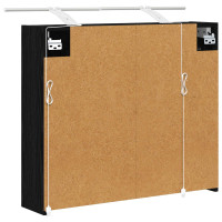 Produktbild för Badrumsspegelskåp Svart Ek 73,5 x 16 x 62,5 cm Konstruerat trä