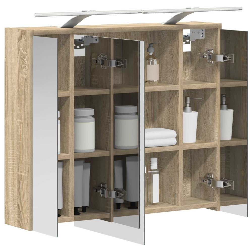 Produktbild för Badrumsspegelskåp Sonoma-ek 73,5 x 16 x 62,5 cm Konstruerat trä