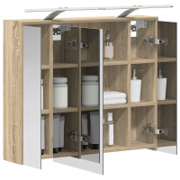 Produktbild för Badrumsspegelskåp Sonoma-ek 73,5 x 16 x 62,5 cm Konstruerat trä