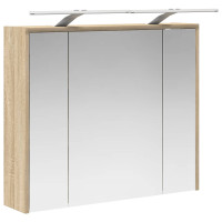 Produktbild för Badrumsspegelskåp Sonoma-ek 73,5 x 16 x 62,5 cm Konstruerat trä