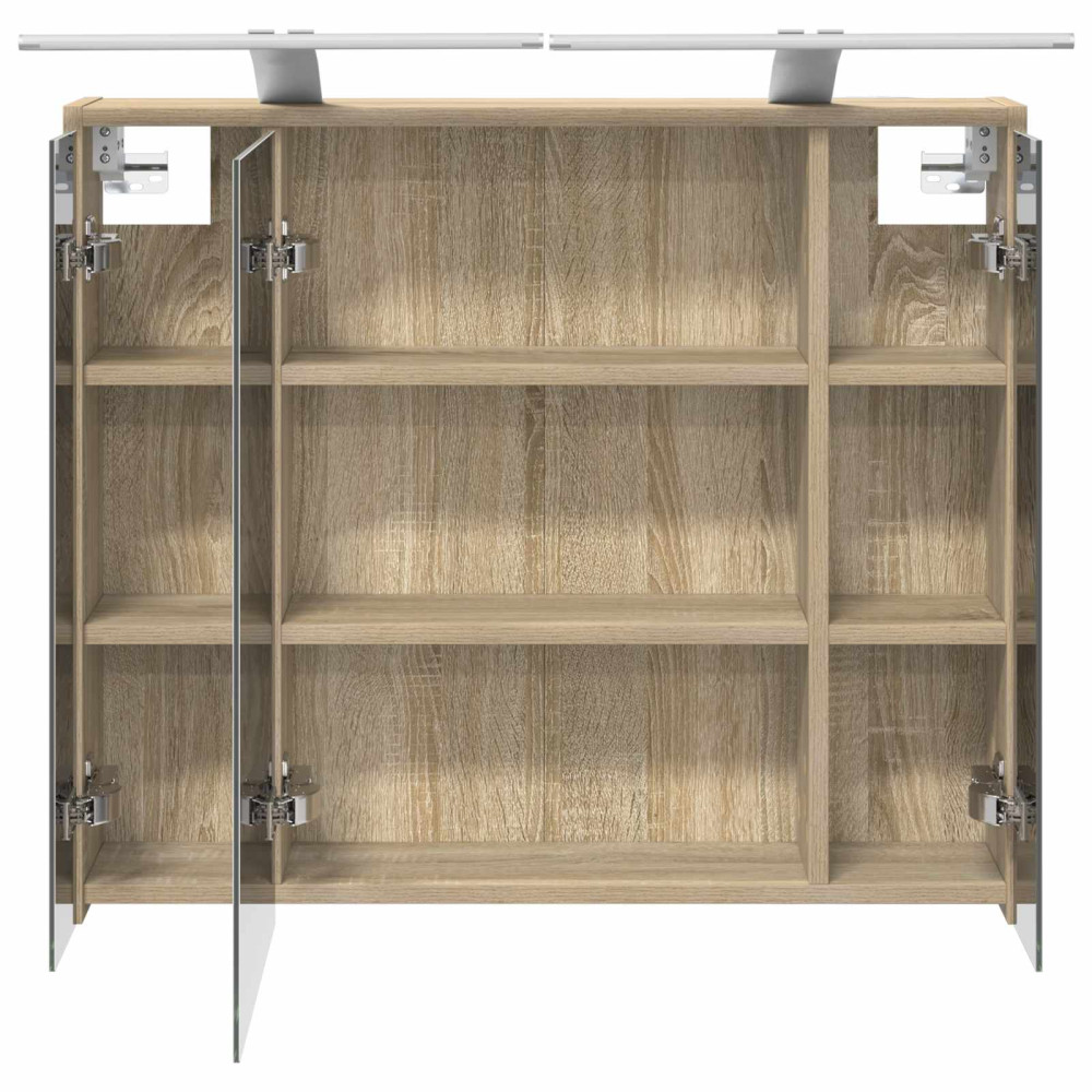 Produktbild för Badrumsspegelskåp Sonoma-ek 73,5 x 16 x 62,5 cm Konstruerat trä