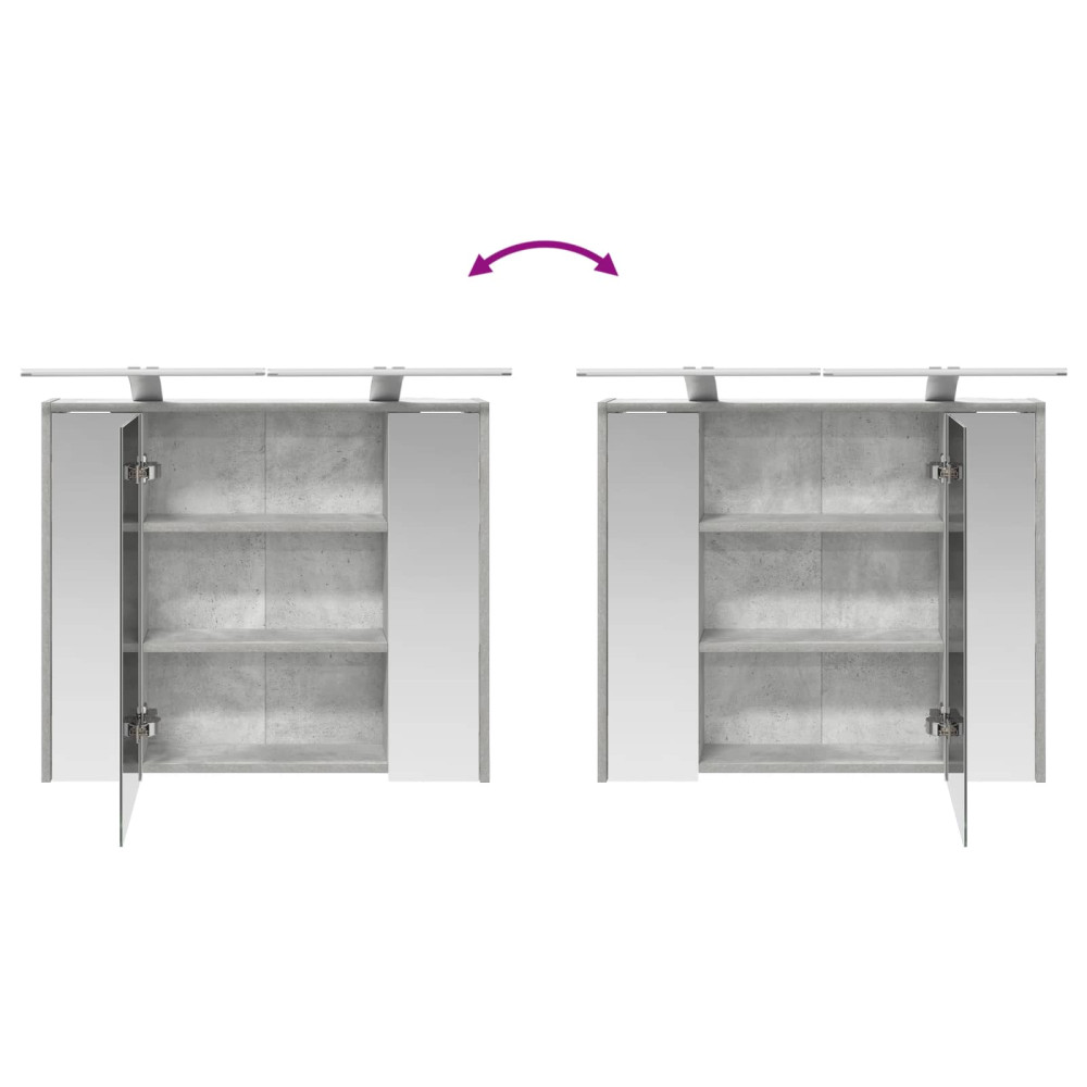 Produktbild för Badrumsspegelskåp Betonggrå 73,5 x 16 x 62,5 cm Konstruerat trä