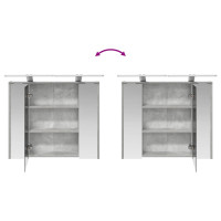 Produktbild för Badrumsspegelskåp Betonggrå 73,5 x 16 x 62,5 cm Konstruerat trä