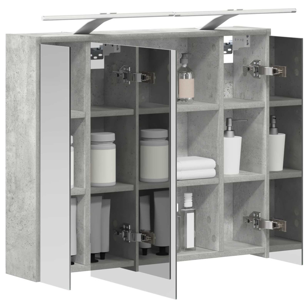 Produktbild för Badrumsspegelskåp Betonggrå 73,5 x 16 x 62,5 cm Konstruerat trä