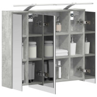Produktbild för Badrumsspegelskåp Betonggrå 73,5 x 16 x 62,5 cm Konstruerat trä