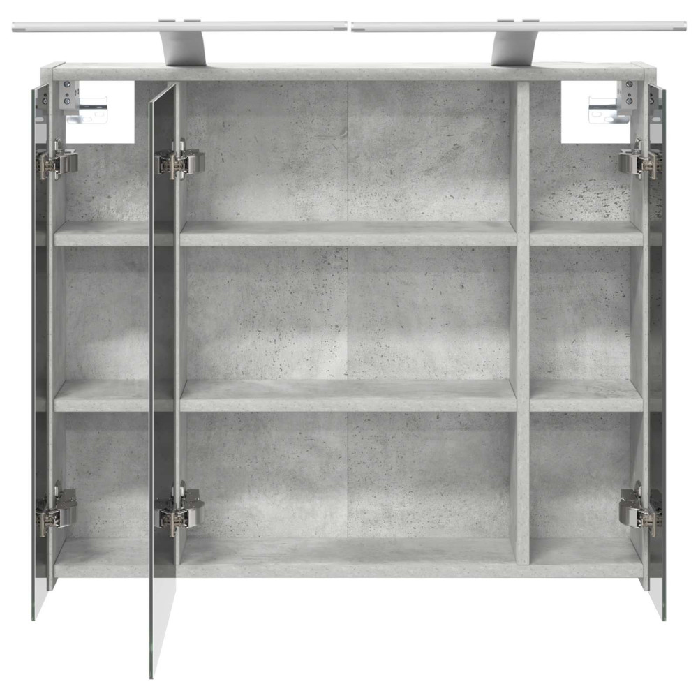 Produktbild för Badrumsspegelskåp Betonggrå 73,5 x 16 x 62,5 cm Konstruerat trä