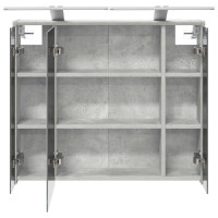 Produktbild för Badrumsspegelskåp Betonggrå 73,5 x 16 x 62,5 cm Konstruerat trä