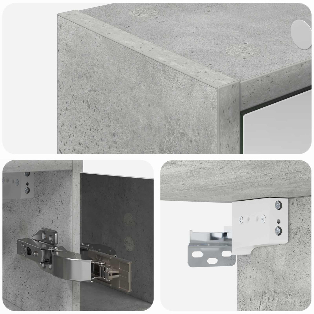 Produktbild för Badrumsspegelskåp Betonggrå 73,5 x 16 x 62,5 cm Konstruerat trä