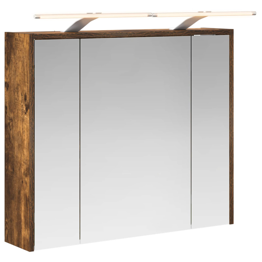 Produktbild för Badrumsspegelskåp Rökt ek 73,5 x 16 x 62,5 cm Konstruerat trä