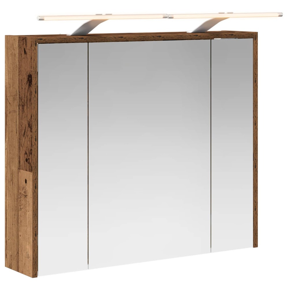 Produktbild för Badrumsspegelskåp Gammalt trä 73,5 x 16 x 62,5 cm