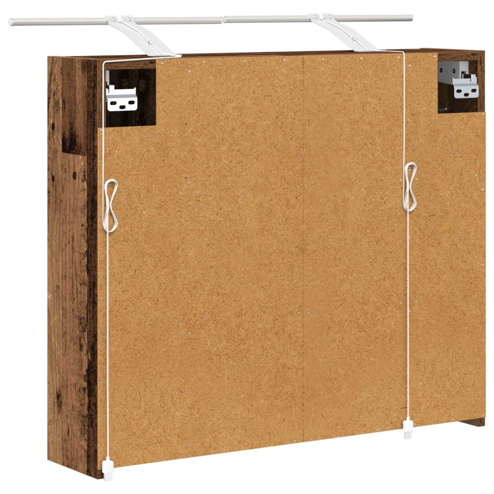 Produktbild för Badrumsspegelskåp Gammalt trä 73,5 x 16 x 62,5 cm