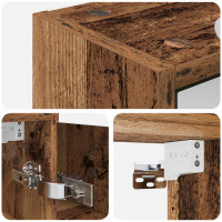 Produktbild för Badrumsspegelskåp Gammalt trä 73,5 x 16 x 62,5 cm