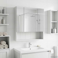 Produktbild för Badrumsspegelskåp Vit 60 x 14.5 x 70 cm Konstruerat trä