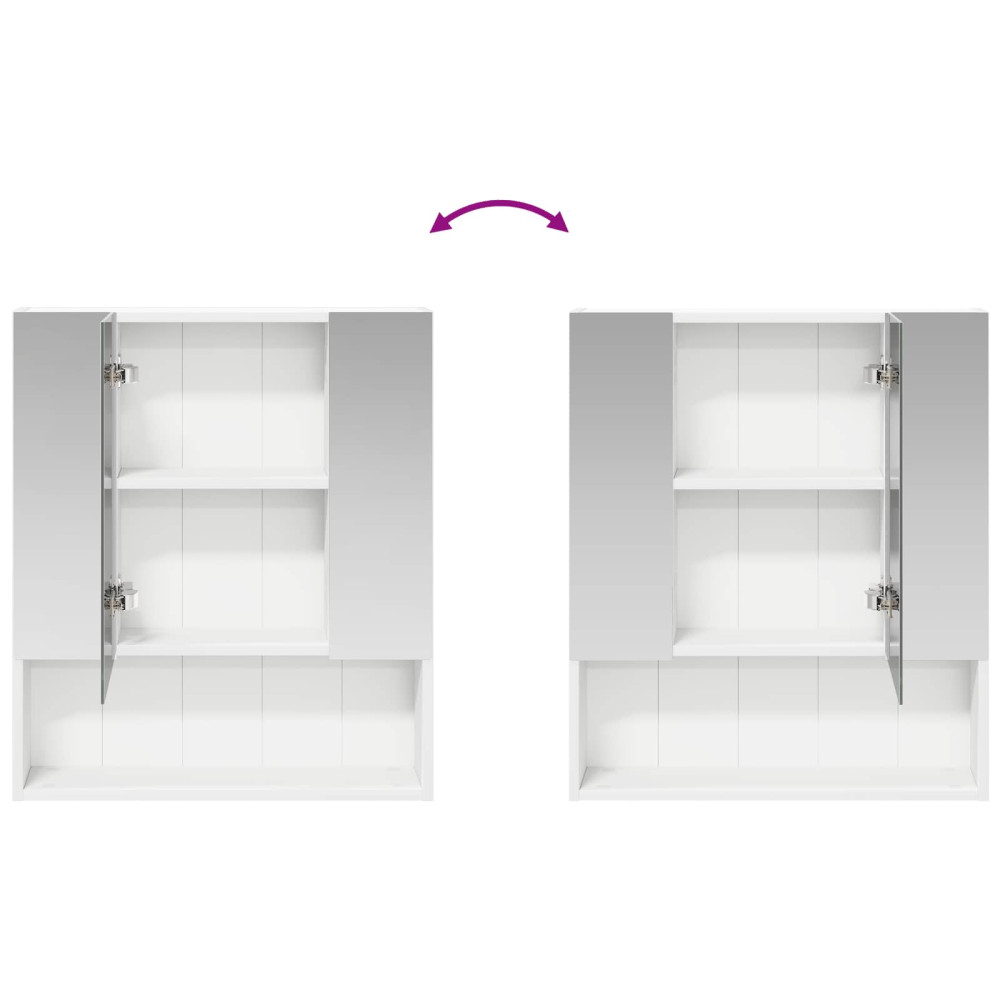 Produktbild för Badrumsspegelskåp Vit 60 x 14.5 x 70 cm Konstruerat trä