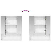 Produktbild för Badrumsspegelskåp Vit 60 x 14.5 x 70 cm Konstruerat trä