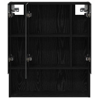 Produktbild för Badrumsspegelskåp Svart Ek 60 x 14.5 x 70 cm Konstruerat trä