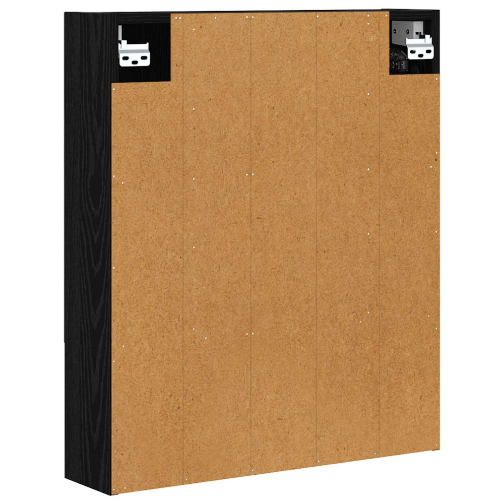 Produktbild för Badrumsspegelskåp Svart Ek 60 x 14.5 x 70 cm Konstruerat trä