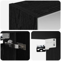 Produktbild för Badrumsspegelskåp Svart Ek 60 x 14.5 x 70 cm Konstruerat trä