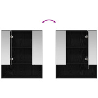 Produktbild för Badrumsspegelskåp Svart Ek 60 x 14.5 x 70 cm Konstruerat trä