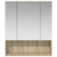 Produktbild för Badrumsspegelskåp Sonoma-ek 60 x 14.5 x 70 cm Konstruerat trä