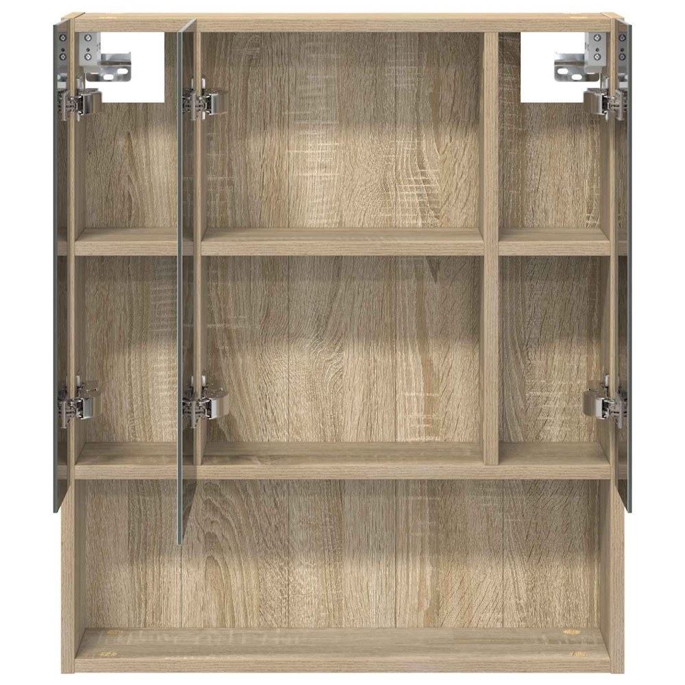 Produktbild för Badrumsspegelskåp Sonoma-ek 60 x 14.5 x 70 cm Konstruerat trä