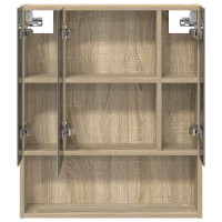 Produktbild för Badrumsspegelskåp Sonoma-ek 60 x 14.5 x 70 cm Konstruerat trä