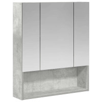 Produktbild för Badrumsspegelskåp Betonggrå 60 x 14.5 x 70 cm Konstruerat trä