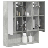 Produktbild för Badrumsspegelskåp Betonggrå 60 x 14.5 x 70 cm Konstruerat trä
