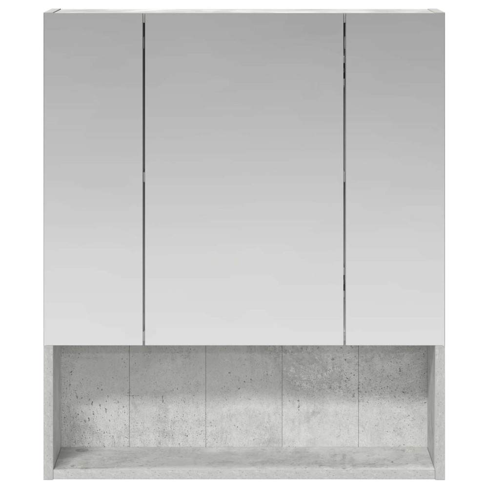 Produktbild för Badrumsspegelskåp Betonggrå 60 x 14.5 x 70 cm Konstruerat trä