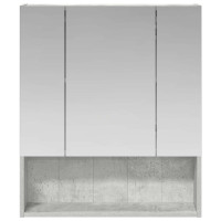 Produktbild för Badrumsspegelskåp Betonggrå 60 x 14.5 x 70 cm Konstruerat trä