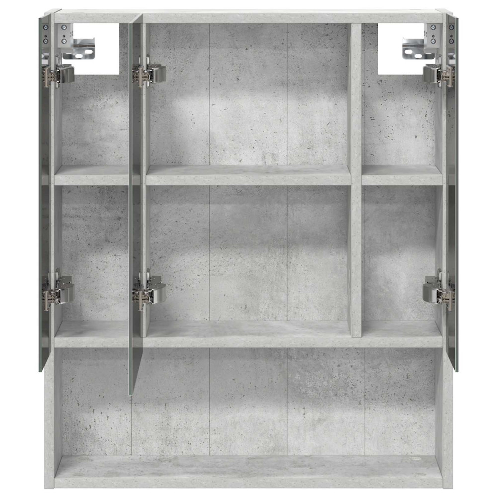 Produktbild för Badrumsspegelskåp Betonggrå 60 x 14.5 x 70 cm Konstruerat trä