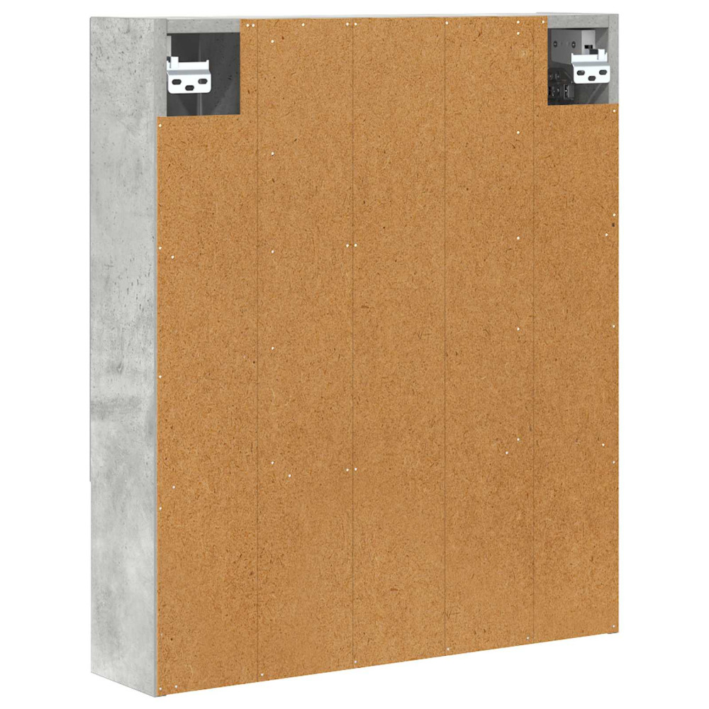 Produktbild för Badrumsspegelskåp Betonggrå 60 x 14.5 x 70 cm Konstruerat trä