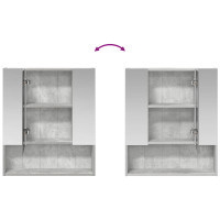 Produktbild för Badrumsspegelskåp Betonggrå 60 x 14.5 x 70 cm Konstruerat trä