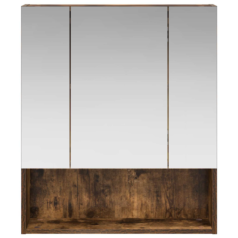 Produktbild för Badrumsspegelskåp Rökt ek 60 x 14.5 x 70 cm Konstruerat trä