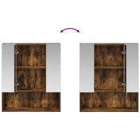 Produktbild för Badrumsspegelskåp Rökt ek 60 x 14.5 x 70 cm Konstruerat trä