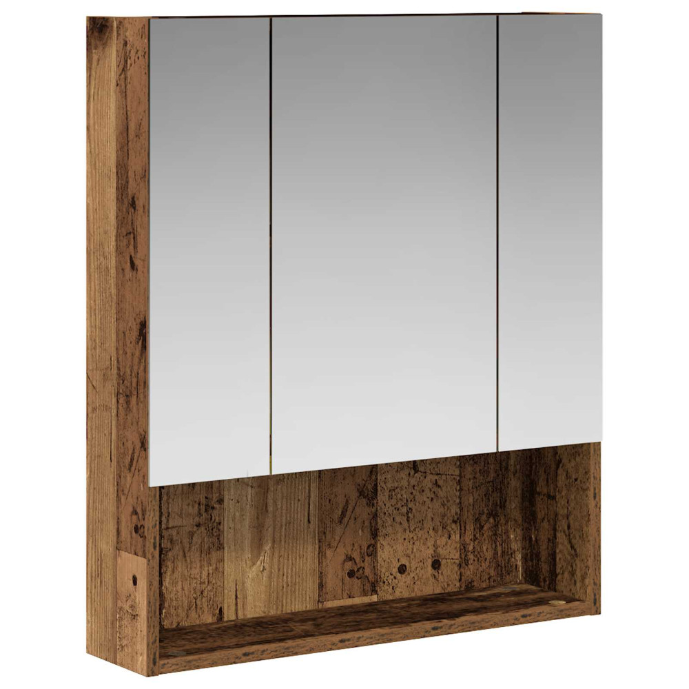 Produktbild för Badrumsspegelskåp Gammalt trä 60 x 14.5 x 70 cm Konstruerat trä