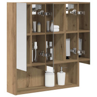 Produktbild för Badrumsspegelskåp Artisan Ek 60 x 14.5 x 70 cm Konstruerat trä