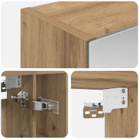 Produktbild för Badrumsspegelskåp Artisan Ek 60 x 14.5 x 70 cm Konstruerat trä
