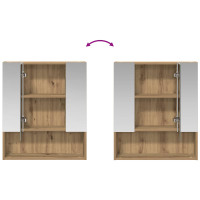 Produktbild för Badrumsspegelskåp Artisan Ek 60 x 14.5 x 70 cm Konstruerat trä